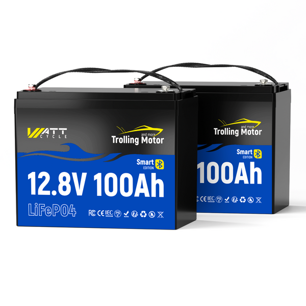 12V 100Ah Bluetooth Battery for 30~70 lbs Trolling Motors | 120A BMS | 1280Wh