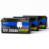 12V 200Ah Plus LiFePO4 Deep Cycle Battery | 200A BMS | 2560Wh | Low-temp Protection