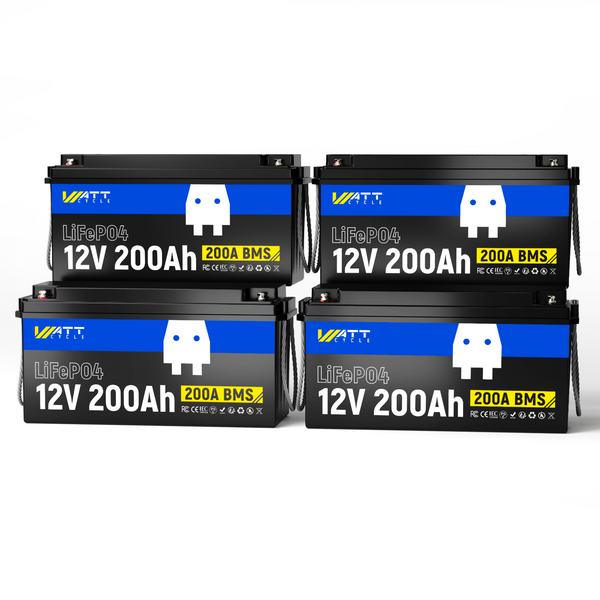 12V 200Ah Plus LiFePO4 Deep Cycle Battery | 200A BMS | 2560Wh | Low-temp Protection