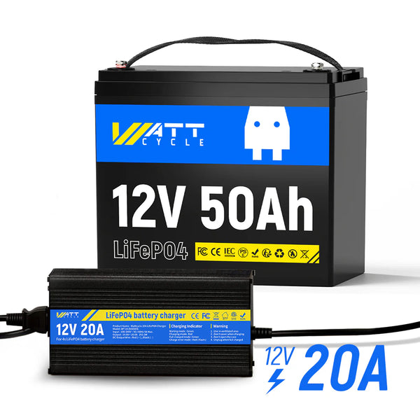 ⚡️New Arrival⚡️ WattCycle 12V 50Ah LiFePO4 Battery for Fish Finder, LiveScope & Kayak Fishing