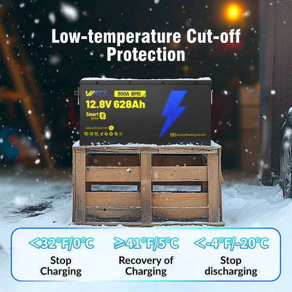 12V 628Ah Bluetooth LiFePO4 Battery | 300A BMS | 8038Wh