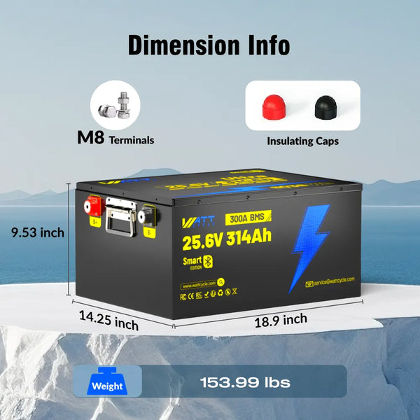 【🔥Final 1 Unit】24V 314Ah Bluetooth LiFePO4 Battery | 300A BMS | 8038Wh