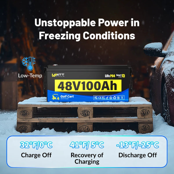【🎃Halloween Treat】48V 100Ah Golf Cart Bluetooth LiFePO4 Battery | 200A BMS | 5120Wh