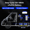 12V 100Ah Group 24 LiFePO4 Battery + 12V 20A Charger