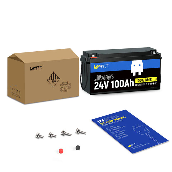 【🎃Halloween Treat】24V 100Ah LiFePO4 Battery | 100A BMS | 2560Wh