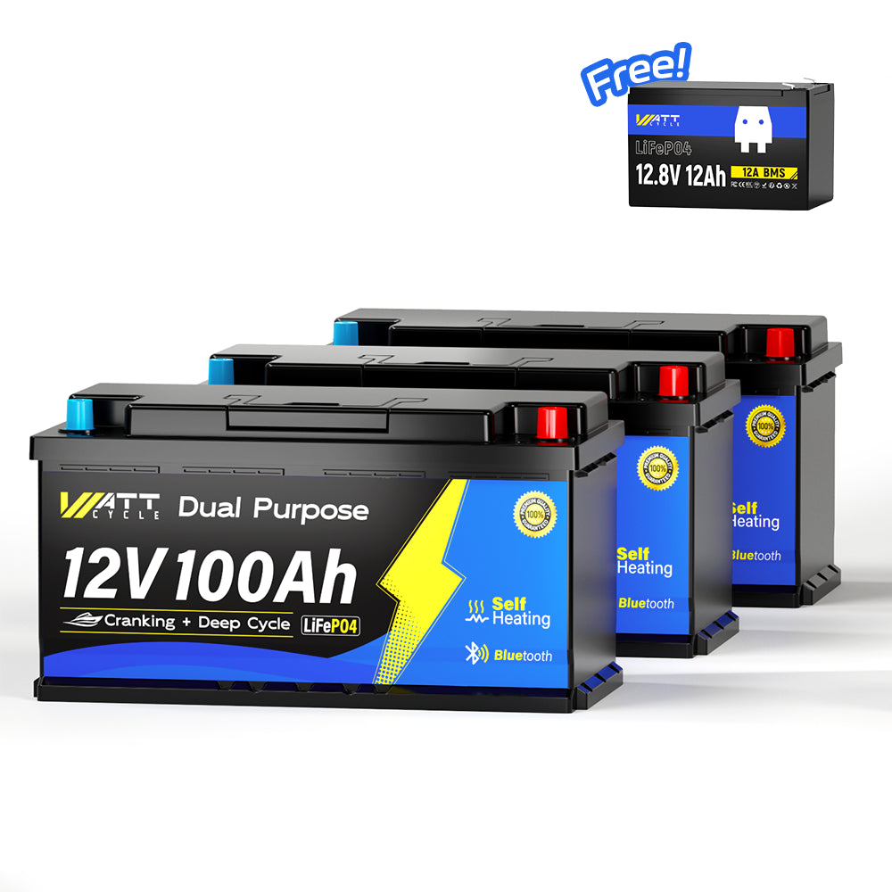 【Free 12V 12Ah】36V 100Ah 1200CCA Marine Cranking Battery with Bluetooth