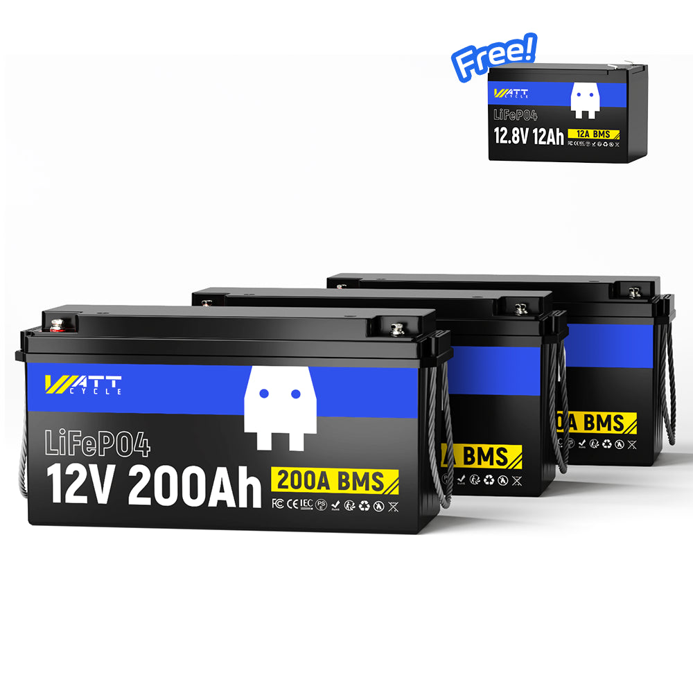 【Free 12V 12Ah】36V 200Ah LiFePO4 Battery
