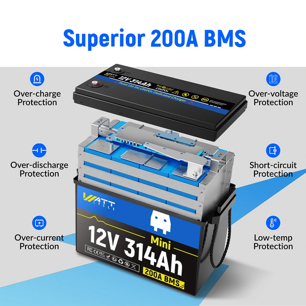 【7 Days Pre Sale】12V 314Ah Mini LiFePO4 Battery | 200A BMS | 4019Wh