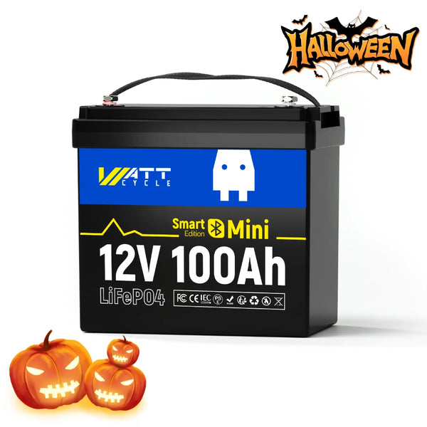 【🎃72H Flash Sale】12V 100Ah Mini Bluetooth LiFePO4 Battery | 100A BMS | 1280Wh