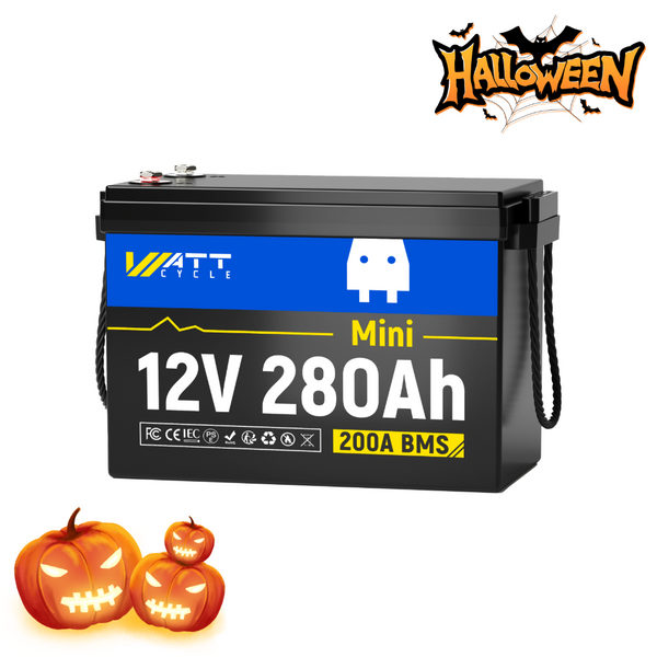 【🎃Clearance Sale: ONLY $659.99】12V 280Ah Mini LiFePO4 Battery | 200A BMS | 3584Wh