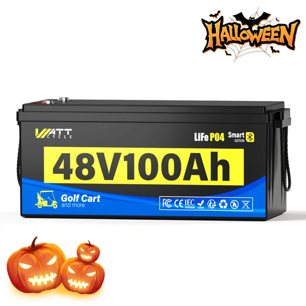 【🎃Halloween Treat】48V 100Ah Golf Cart Bluetooth LiFePO4 Battery | 200A BMS | 5120Wh