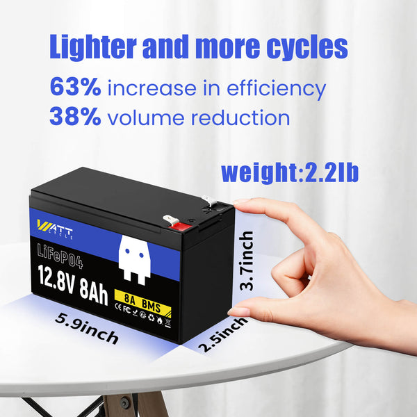 12V 8Ah LiFePO4 Battery