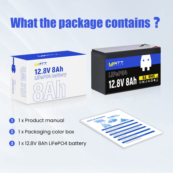 12V 8Ah LiFePO4 Battery