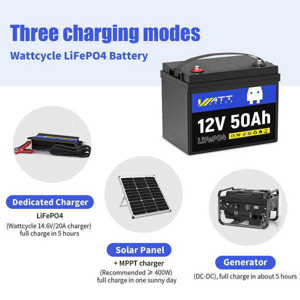 ⚡️New Arrival⚡️ WattCycle 12V 50Ah LiFePO4 Battery for Fish Finder, LiveScope & Kayak Fishing