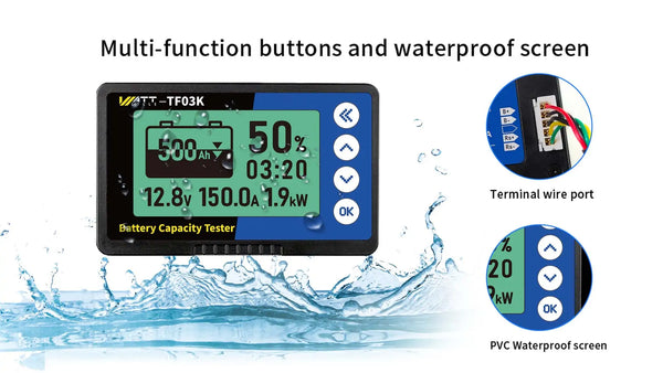 500A LiFePO4 Battery Monitor with Shunt