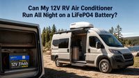 Can my 12V RV air conditioner run all night on a LiFePO4 battery?
