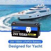 24V 100Ah LiFePO4 Battery | 100A BMS | 2560Wh | 30-70lb Trolling Motor