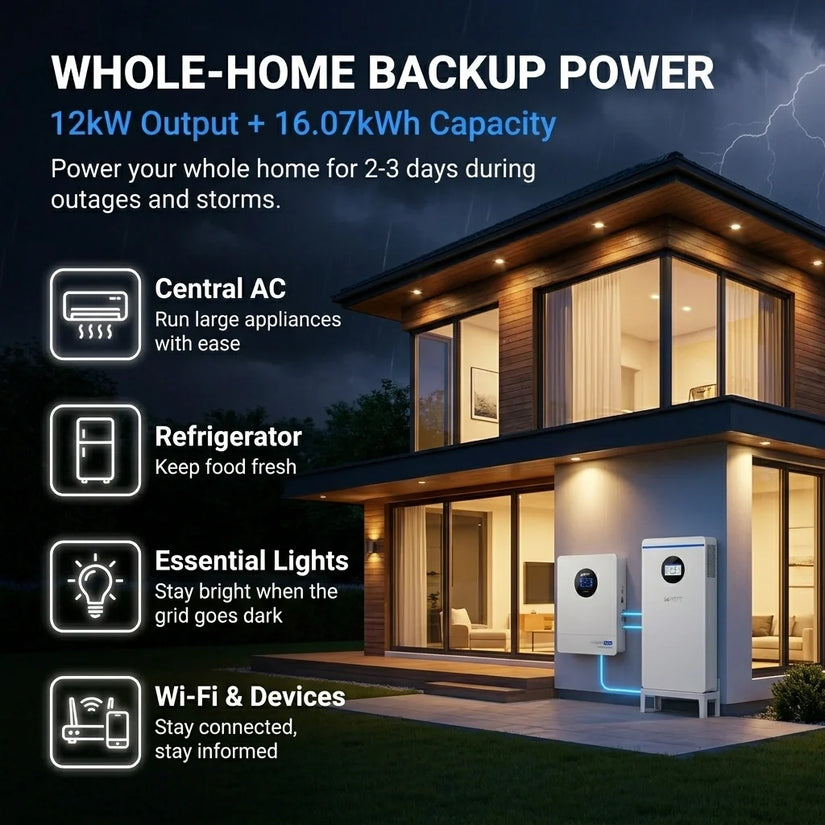 ⚡️New Launch⚡️WattCycle Storm-Ready Whole-Home Backup Power Kit — 5.12kWh to 32.2kWh All-in-One Systems