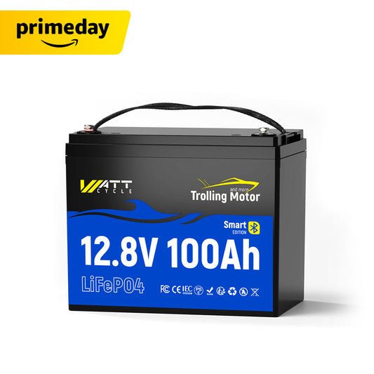 【⏰Prime Day】12V 100Ah Battery with Bluetooth for Trolling Motors