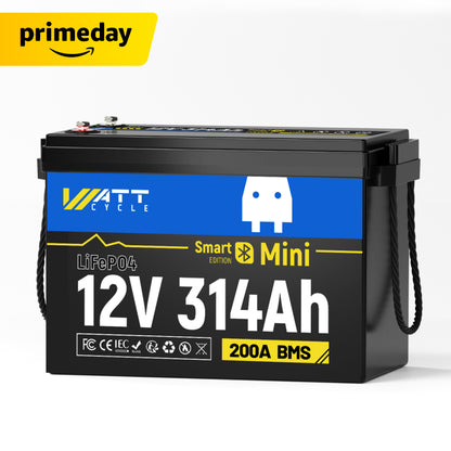 【⏰Prime Day】12V 314Ah LiFePO4 Battery with Bluetooth