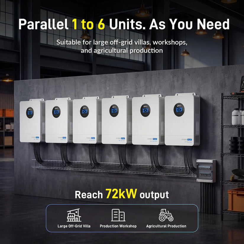 ⚡️ Pre-Order | Ships Aug 5⚡️ WattCycle V2 48V 12kW All-in-one Split Phase Hybrid Inverter - 120/240V, 24kW Dual MPPT, 250A Charger, Wi-Fi connection