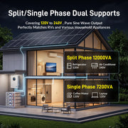 ⚡️ Pre-Order | Ships Aug 5⚡️ WattCycle V2 48V 12kW All-in-one Split Phase Hybrid Inverter - 120/240V, 24kW Dual MPPT, 250A Charger, Wi-Fi connection
