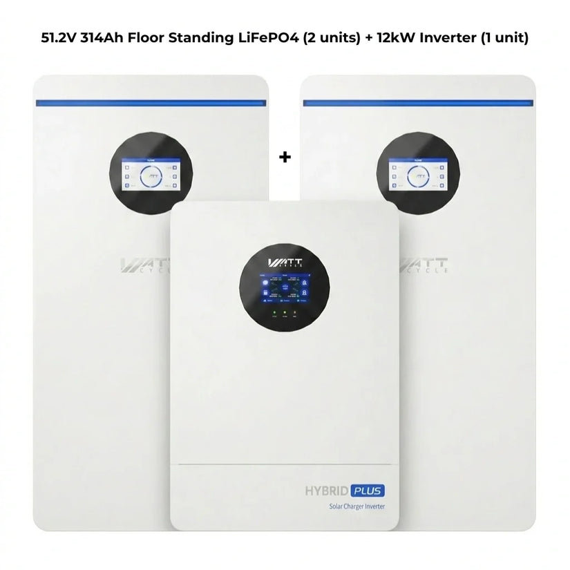⚡️Early Bird Price C$3999.99⚡️WattCycle 16kWh 48V 314Ah Floor Standing Bluetooth LiFePO4 - Heavy-Duty Build