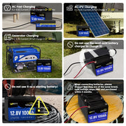 12V 100Ah TM Bluetooth LiFePO4 Marine Battery | 30–70lb Trolling Motors | 120A BMS surge protection