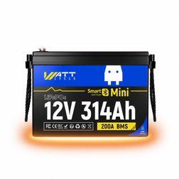 Batterie au lithium WattCycle 12V 314Ah LiFePO₄, mini, chauffée et Bluetooth – Alimentation tout temps