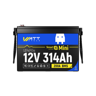 WattCycle 12V 314Ah Mini Bluetooth LiFePO4 Battery | 200A BMS | 4019Wh
