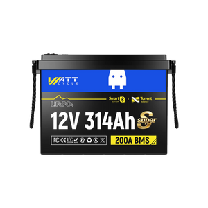 WattCycle 12V 314Ah Mini Super Bluetooth LiFePO4 Battery | 3A Active Balancer | Serviceable Case
