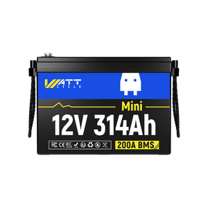 [👍 Bestseller] WattCycle 12V 314Ah Mini Basic LiFePO₄ Battery – 200A BMS, 4019Wh Deep Cycle