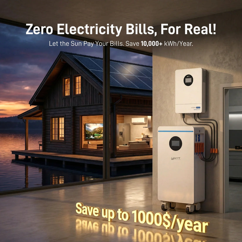 ⚡️Early Bird Price C$3999.99⚡️WattCycle 16kWh 48V 314Ah Floor Standing Bluetooth LiFePO4 - Heavy-Duty Build