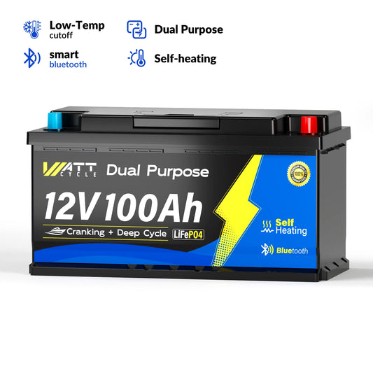 12V 100Ah 1200CCA Marine Cranking Battery with Bluetooth