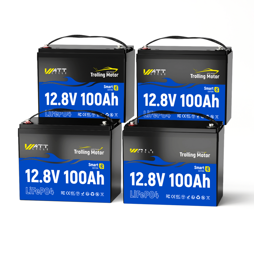 12V 100Ah TM Bluetooth LiFePO4 Marine Battery | 30–70lb Trolling Motors | 120A BMS surge protection