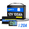 12V 100Ah Group 24 LiFePO4 Battery + 12V 20A Charger