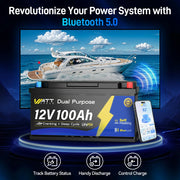 12V 100Ah 1200CCA Bluetooth LiFePO4 Battery with Self Heating | 200A BMS | 2560Wh