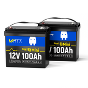 12V 100Ah Mini Bluetooth LiFePO4 Battery | 100A BMS | 1280Wh | Low-temp Protection