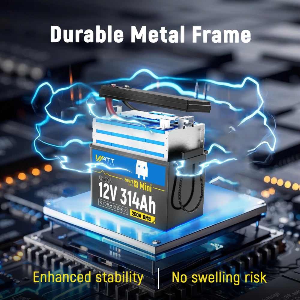 【⏰Prime Day】12V 314Ah LiFePO4 Battery with Bluetooth