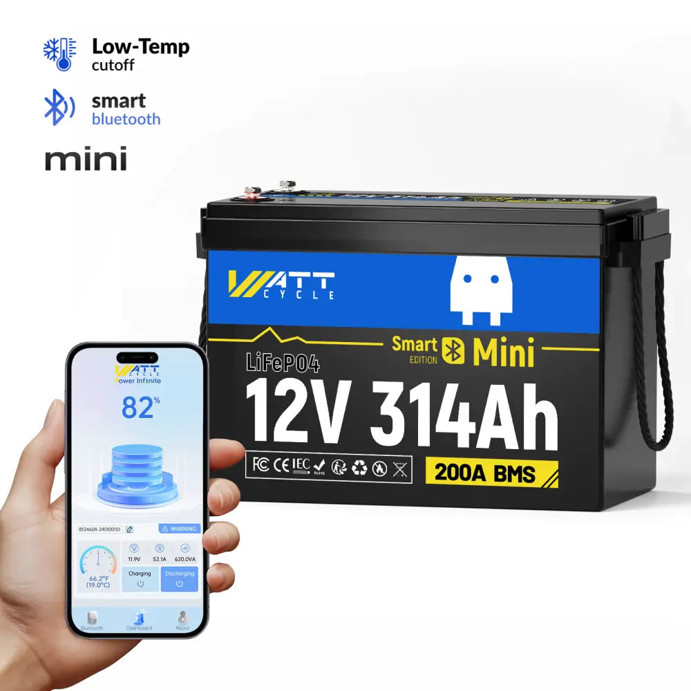 【⏰Prime Day】12V 314Ah LiFePO4 Battery with Bluetooth