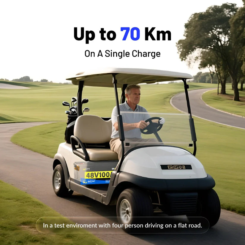 [Moniteur gratuit] Batterie au lithium LiFePO₄ Bluetooth 48V 100Ah pour voiturettes de golf - BMS 200A