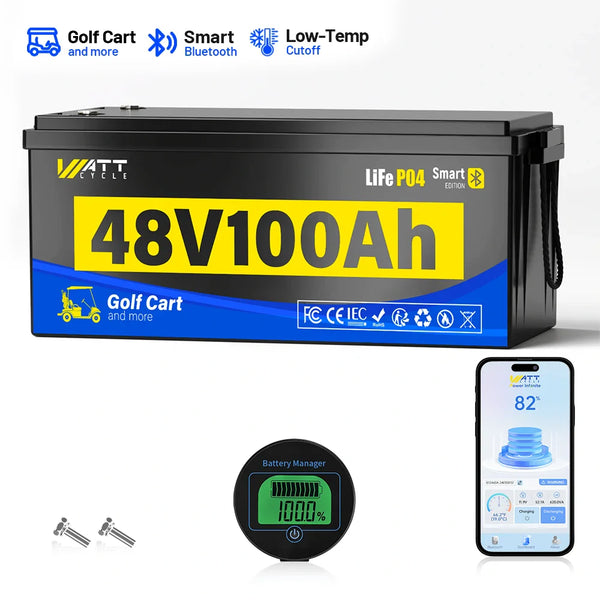⚡️Preorder – Ships June 10⚡️ [Free Monitor] 48V 100Ah Golf Cart Bluetooth LiFePO₄ Lithium Battey - 200A BMS