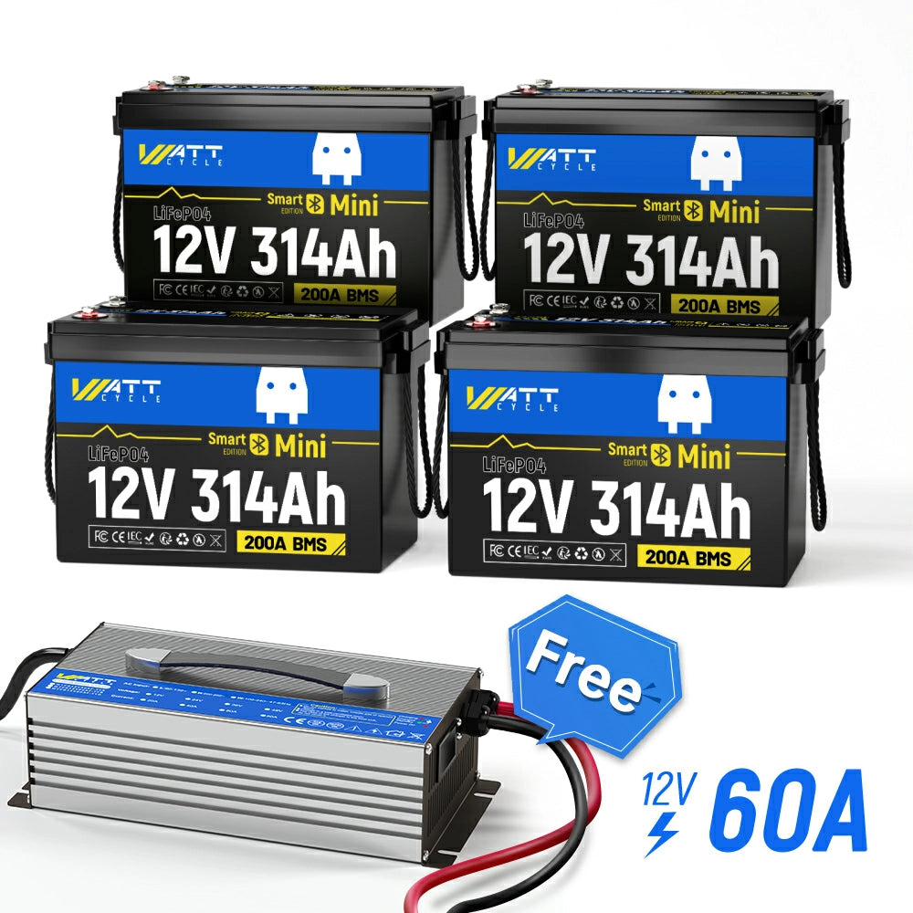 【⏰Prime Day】12V 314Ah LiFePO4 Battery with Bluetooth