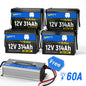 【⏰Prime Day】12V 314Ah LiFePO4 Battery with Bluetooth