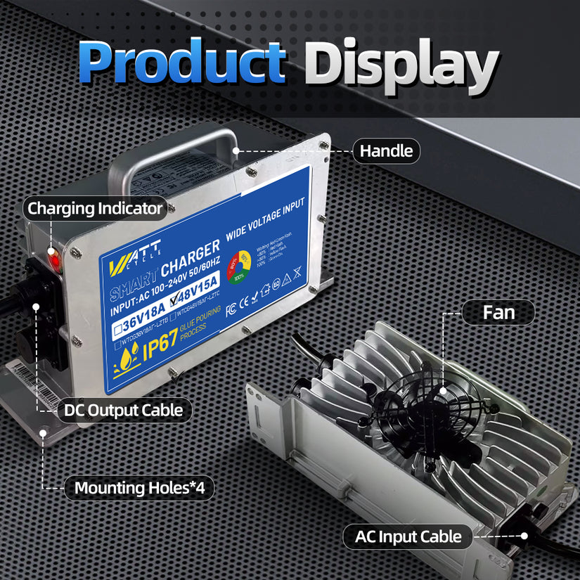 WattCycle_48V_15A_LiFePO4_Battery_Charger_DC_to_AC