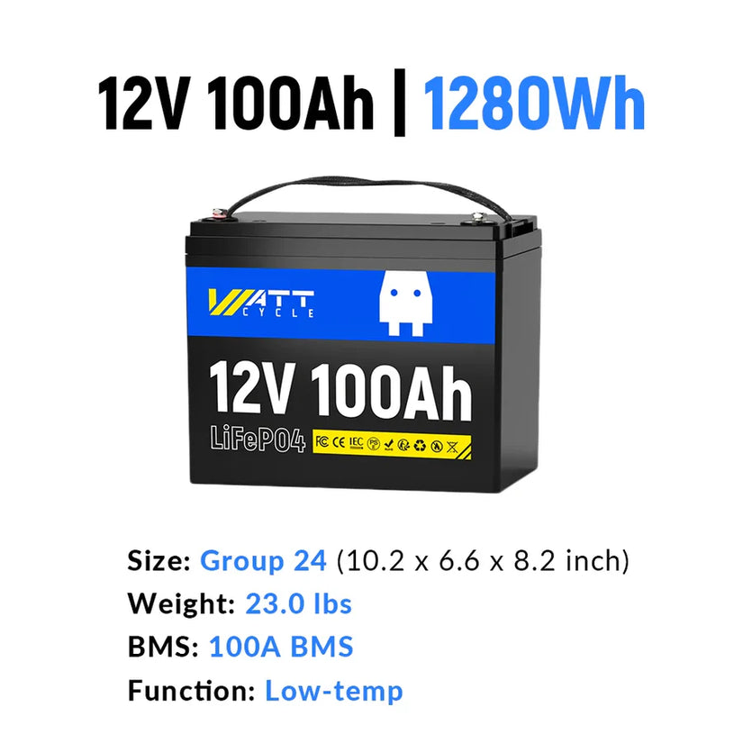 WattCycle_12V_100Ah_Group24_LIFePO4_Battery_Drop_Replacement_Lead_Acid