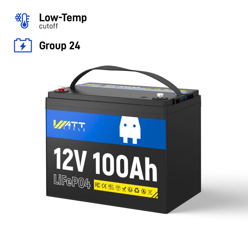 WattCycle_12V_100Ah_Group_24_LiFePO4_Battery