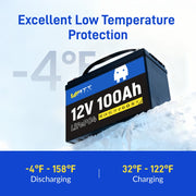 WattCycle_12V_100Ah_Group_24_LiFePO4_Battery_Low_temp_Protection