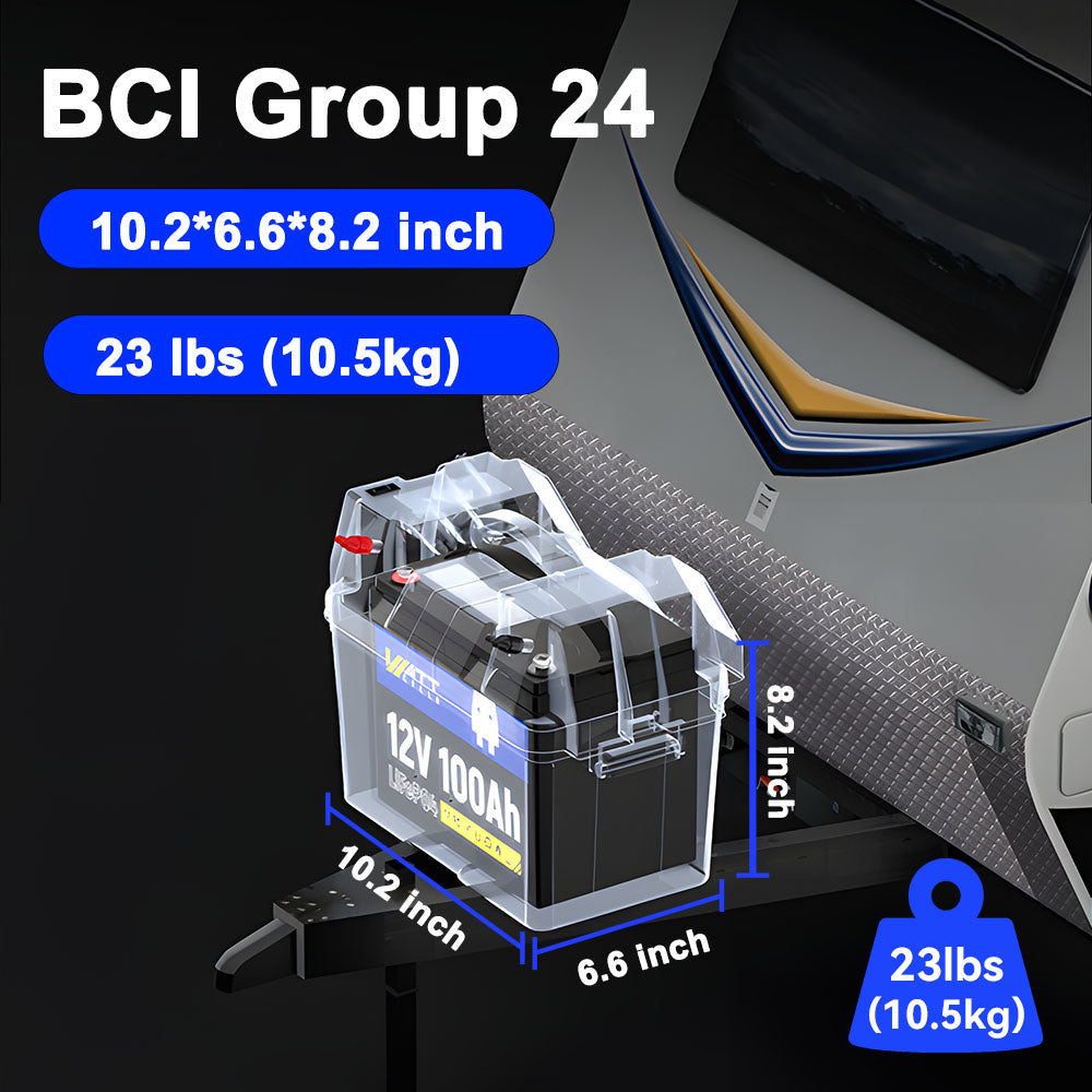 12V 100Ah Group 24 LiFePO4 Battery