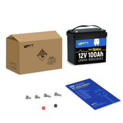 12V 100Ah Mini Bluetooth LiFePO4 Battery | 100A BMS | 1280Wh | Low-temp Protection